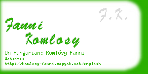 fanni komlosy business card