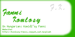 fanni komlosy business card